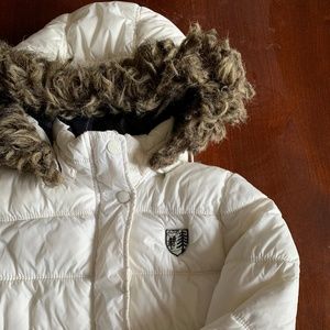American Eagle Down Puffer Coat with Fur Hood